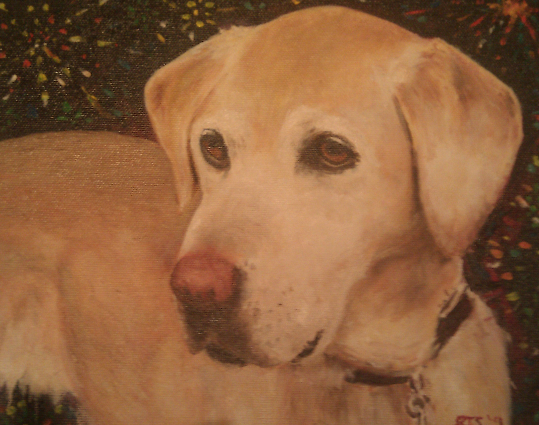 Duke the Dog Oil Painting